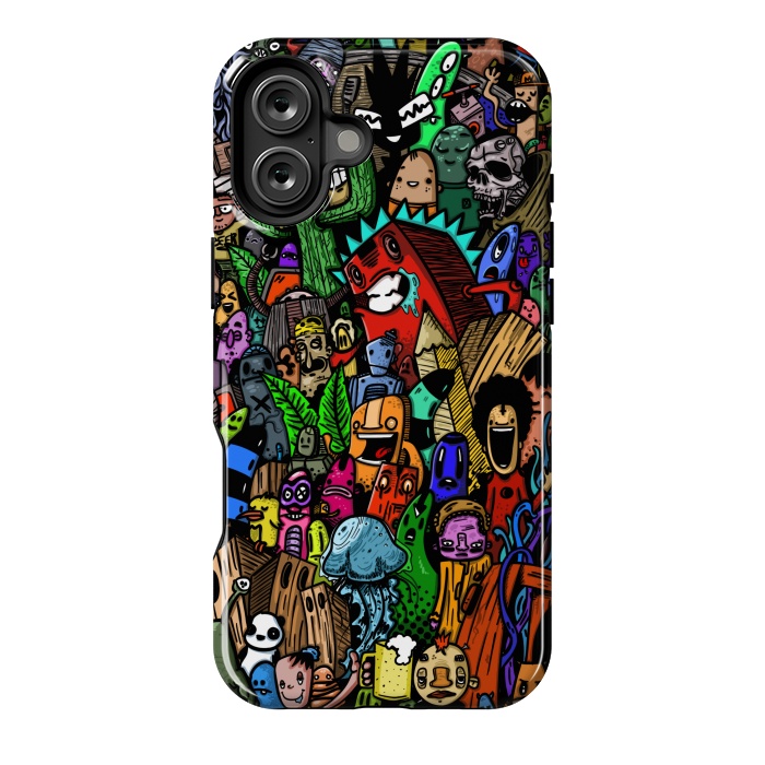 iPhone 16 Plus StrongFit Doodle color party by Manuvila