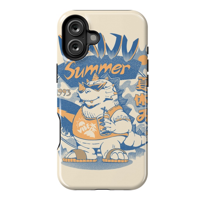 iPhone 16 Plus StrongFit Kaiju Summer Vibes  by Ilustrata