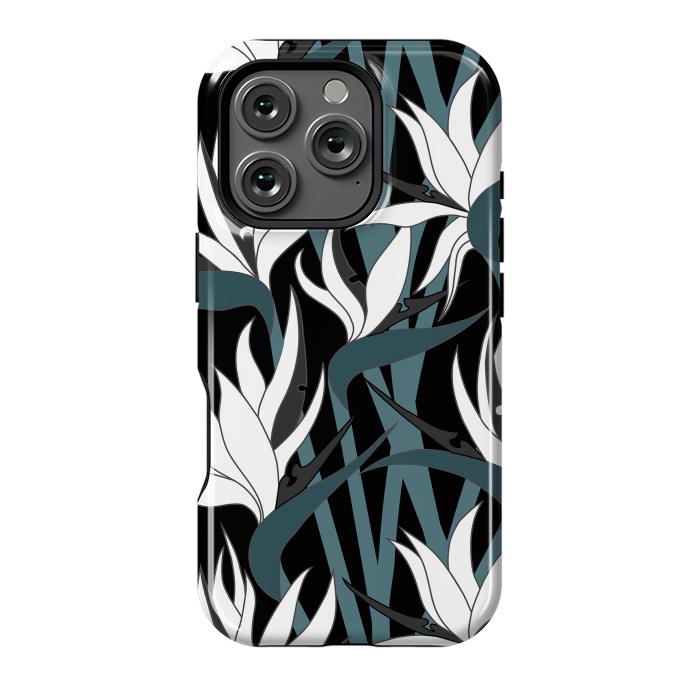 iPhone 16 Pro StrongFit Seamless Floral Pattern Plant Strelitzia G611 by Medusa GraphicArt