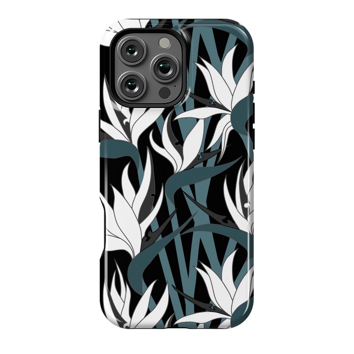 iPhone 16 Pro Max StrongFit Seamless Floral Pattern Plant Strelitzia G611 by Medusa GraphicArt