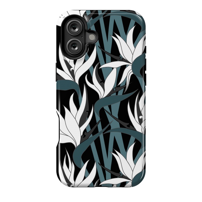 iPhone 16 Plus StrongFit Seamless Floral Pattern Plant Strelitzia G611 by Medusa GraphicArt