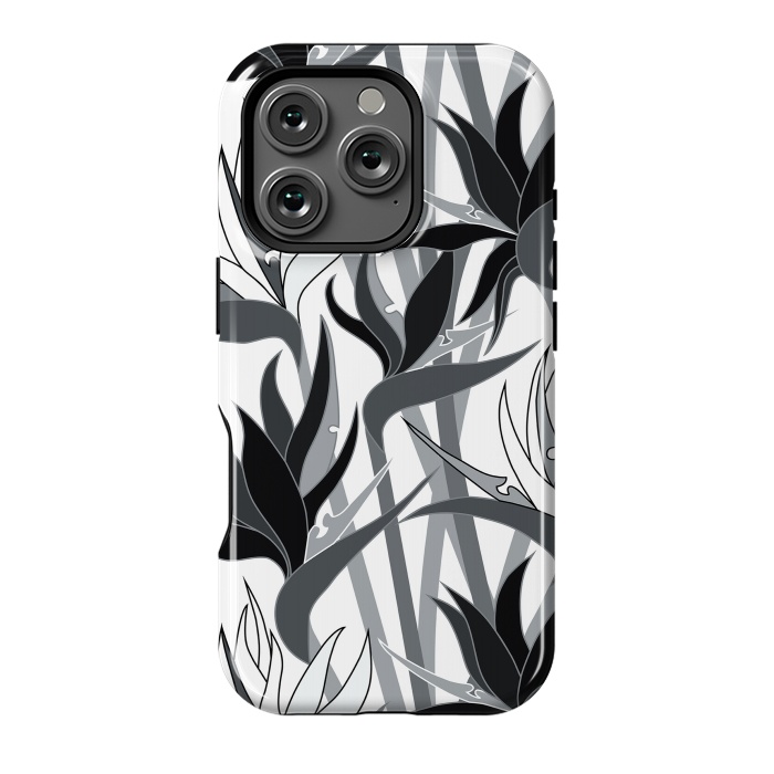 iPhone 16 Pro StrongFit Seamless Floral Pattern Plant Strelitzia G613 by Medusa GraphicArt