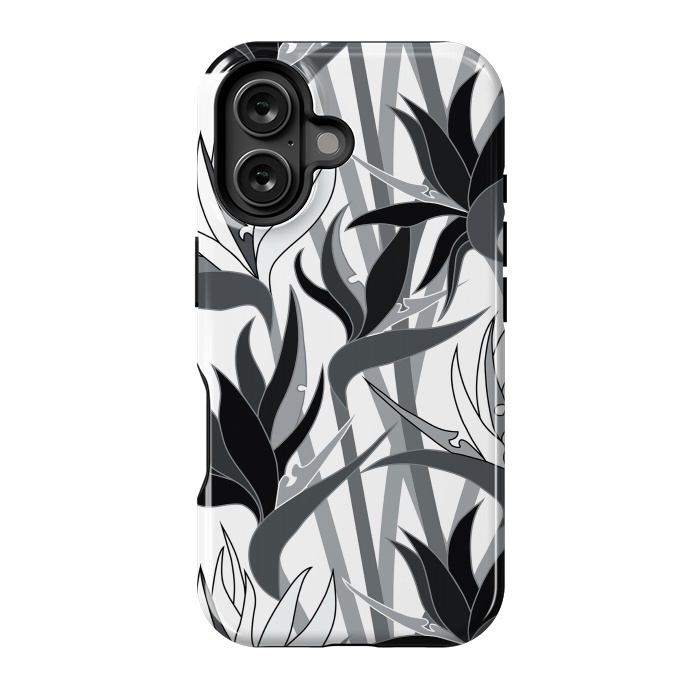 iPhone 16 StrongFit Seamless Floral Pattern Plant Strelitzia G613 by Medusa GraphicArt