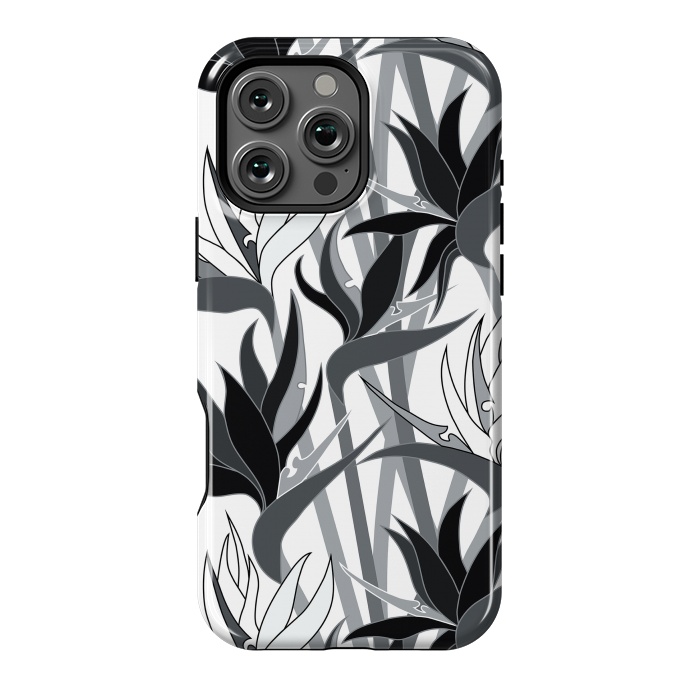 iPhone 16 Pro Max StrongFit Seamless Floral Pattern Plant Strelitzia G613 by Medusa GraphicArt