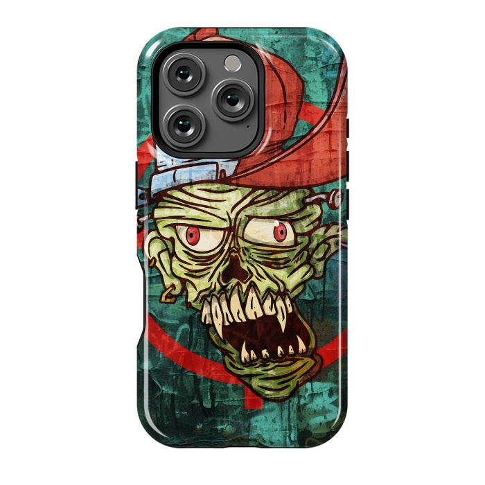 iPhone 16 Pro StrongFit monster head with cap by Manuvila