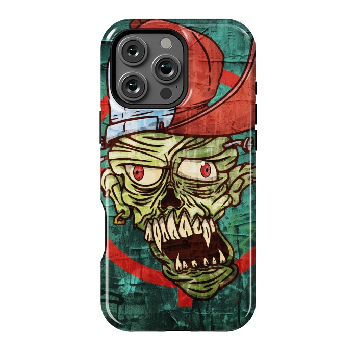 iPhone 16 Pro Max StrongFit monster head with cap by Manuvila