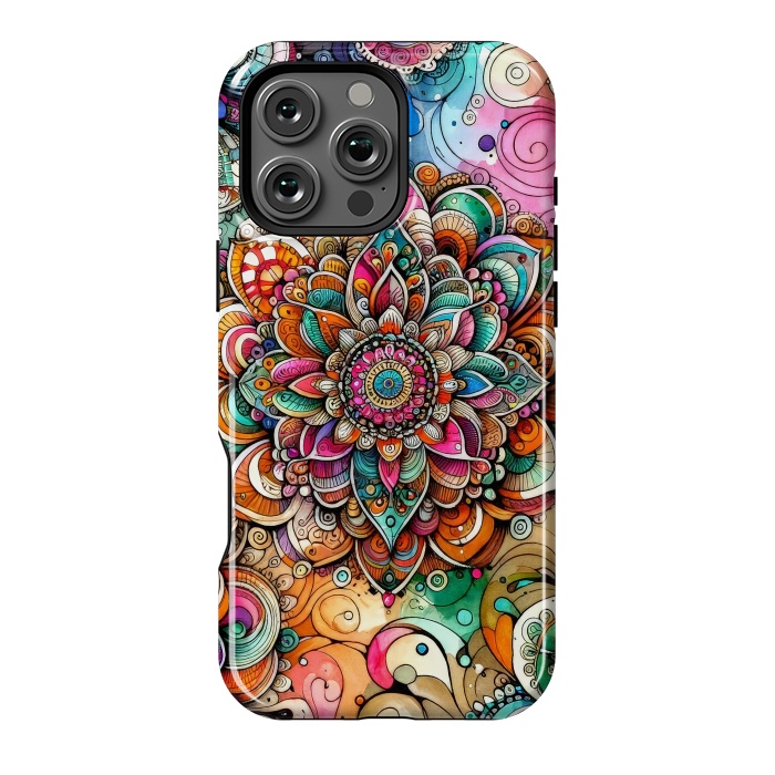 iPhone 16 Pro Max StrongFit Hand Drawn Mandalas by Texnotropio