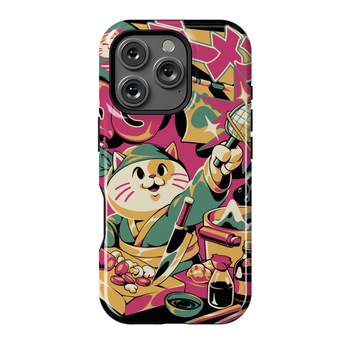 iPhone 16 Pro StrongFit Neko Ramen - Black Version by Ilustrata