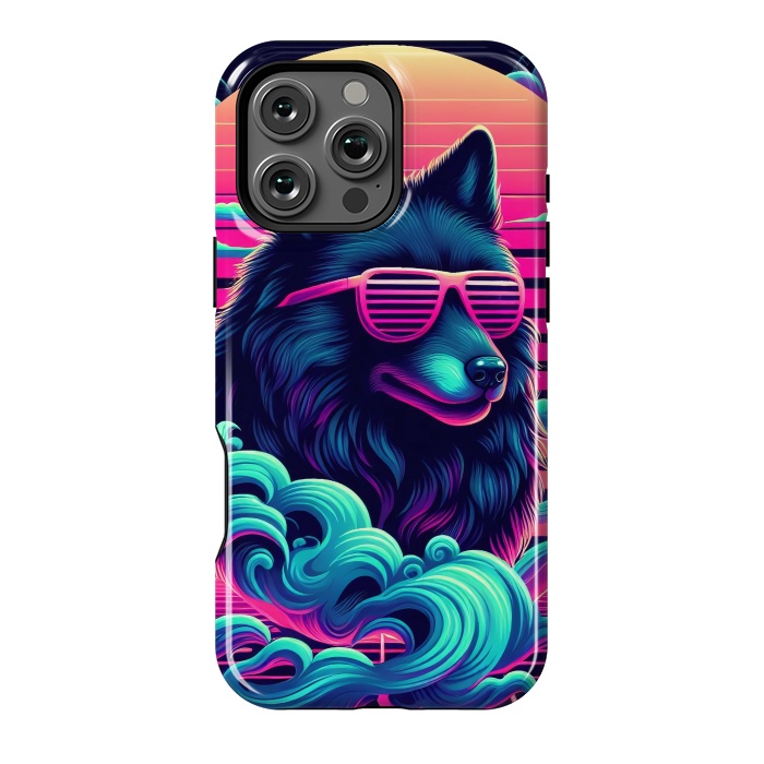 iPhone 16 Pro Max StrongFit 80s Synthwave Wolf by JohnnyVillas