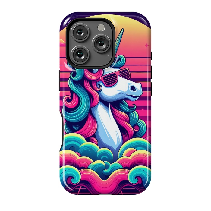 iPhone 16 Pro StrongFit 80s Neon Unicorn by JohnnyVillas