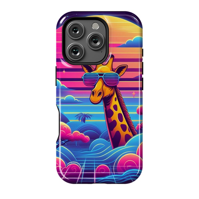 iPhone 16 Pro StrongFit 80s Neon Giraffe by JohnnyVillas