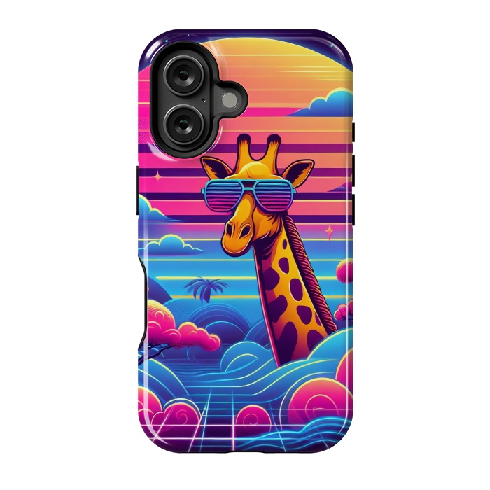 iPhone 16 StrongFit 80s Neon Giraffe by JohnnyVillas