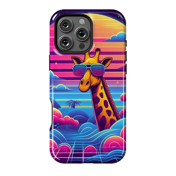 iPhone 16 Pro Max StrongFit 80s Neon Giraffe by JohnnyVillas