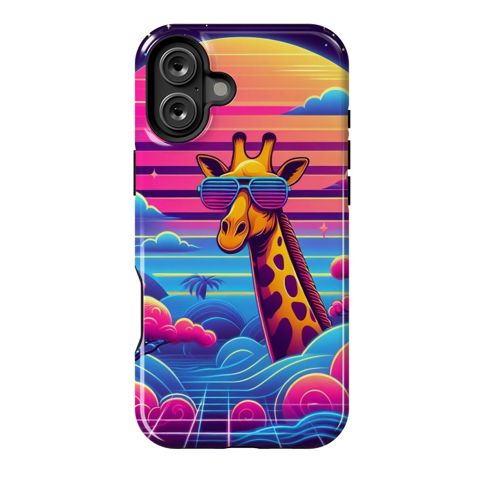 iPhone 16 Plus StrongFit 80s Neon Giraffe by JohnnyVillas