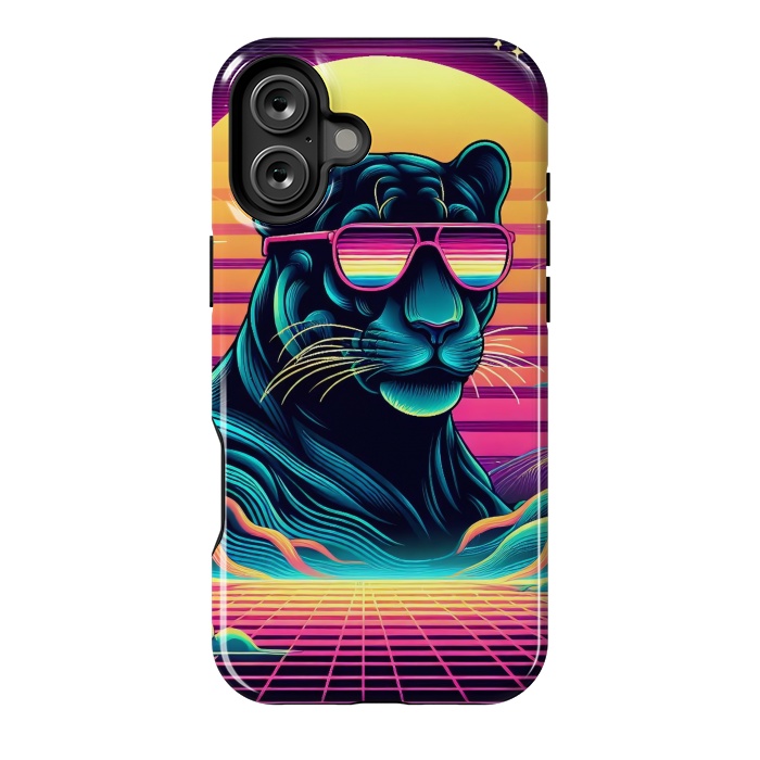 iPhone 16 Plus StrongFit 80s Neon Black Panther by JohnnyVillas