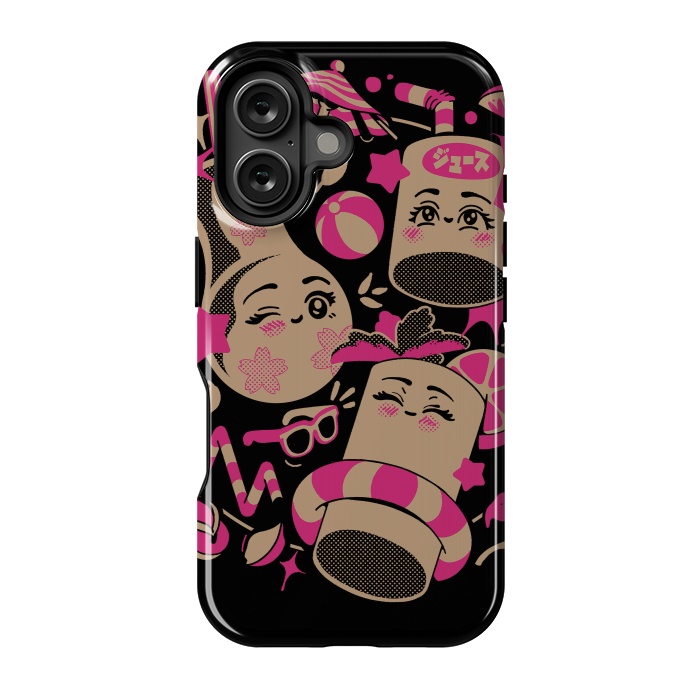 iPhone 16 StrongFit Anime Kawaii Drinks by Ilustrata