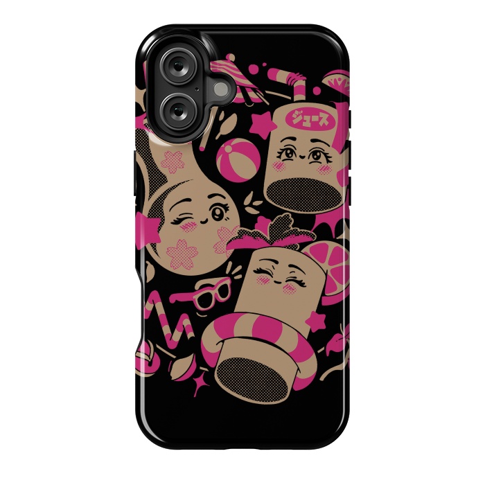 iPhone 16 Plus StrongFit Anime Kawaii Drinks by Ilustrata