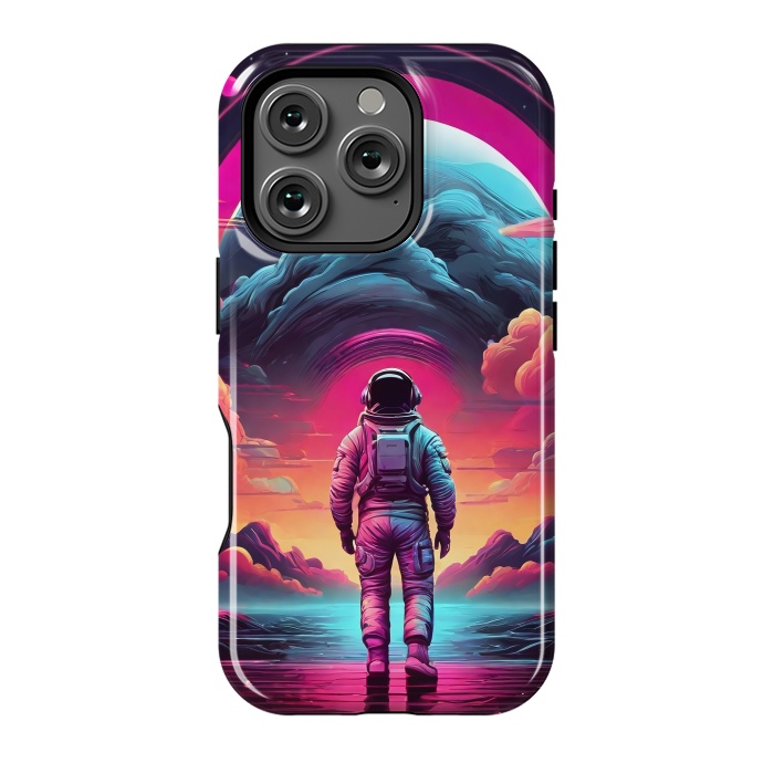 iPhone 16 Pro StrongFit Neon Lone Walker by JohnnyVillas