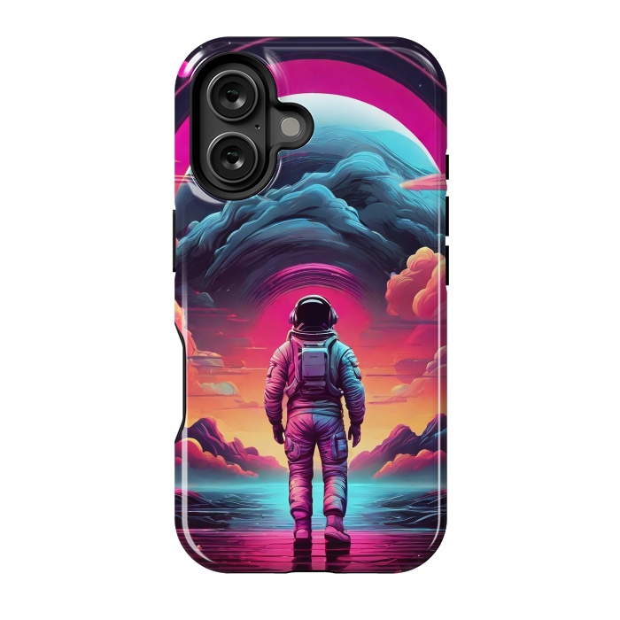 iPhone 16 StrongFit Neon Lone Walker by JohnnyVillas