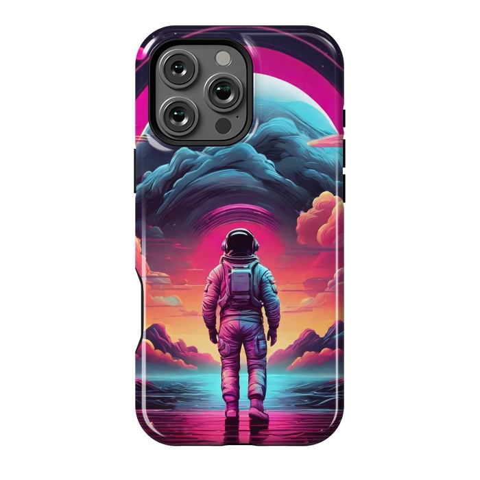 iPhone 16 Pro Max StrongFit Neon Lone Walker by JohnnyVillas