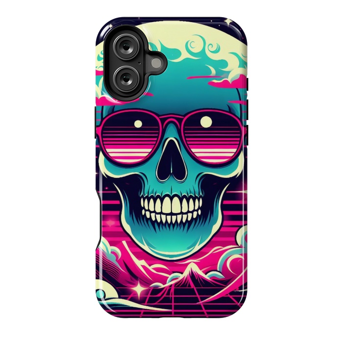 iPhone 16 Plus StrongFit Summer Neon Skull by JohnnyVillas