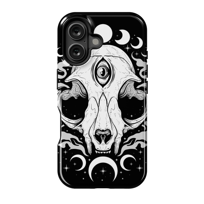 iPhone 16 StrongFit Occult Moon Cat by LM2Kone