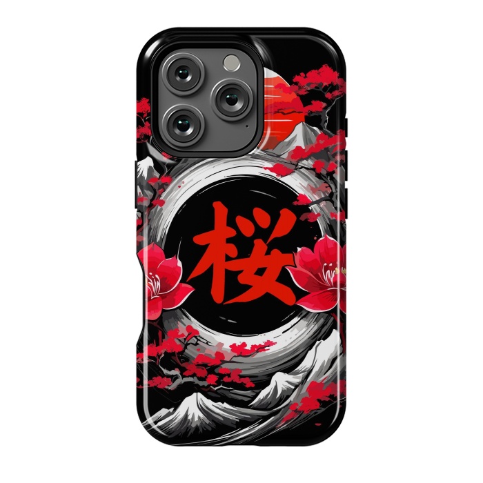 iPhone 16 Pro StrongFit Cherry trees of Mount Fuji by LM2Kone