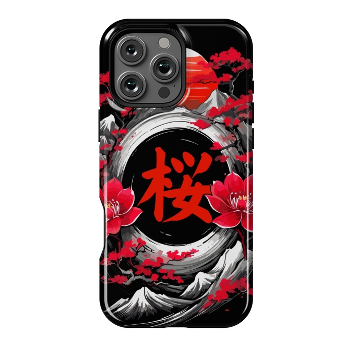 iPhone 16 Pro Max StrongFit Cherry trees of Mount Fuji by LM2Kone