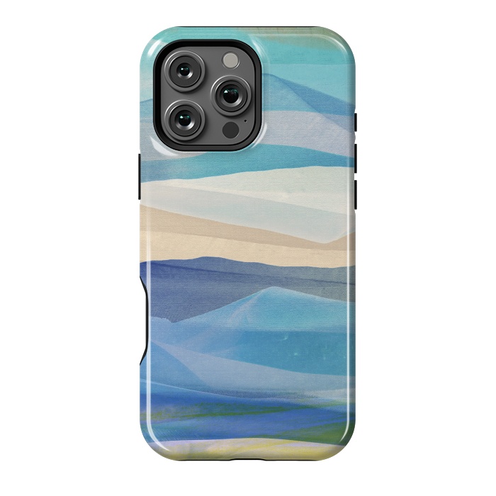 iPhone 16 Pro Max StrongFit Blue abstract mountain landscape - painted mountains by Oana 