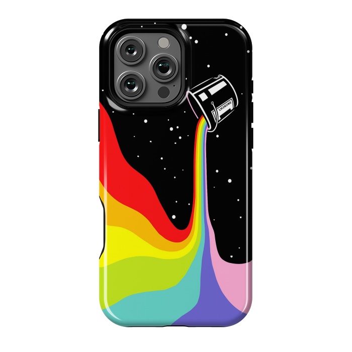 iPhone 16 Pro Max StrongFit Space Paint Rainbow  by LM2Kone