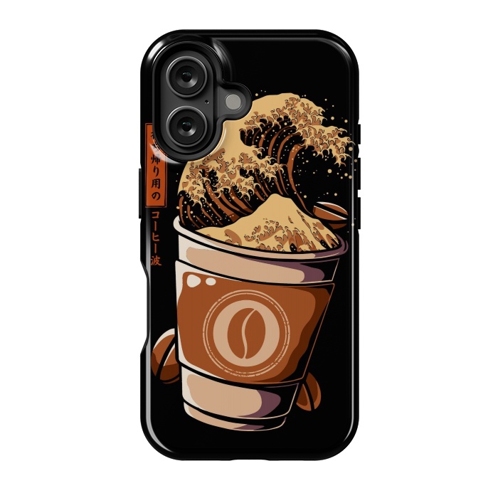 iPhone 16 StrongFit Great Wave of Takeout Coffee by LM2Kone