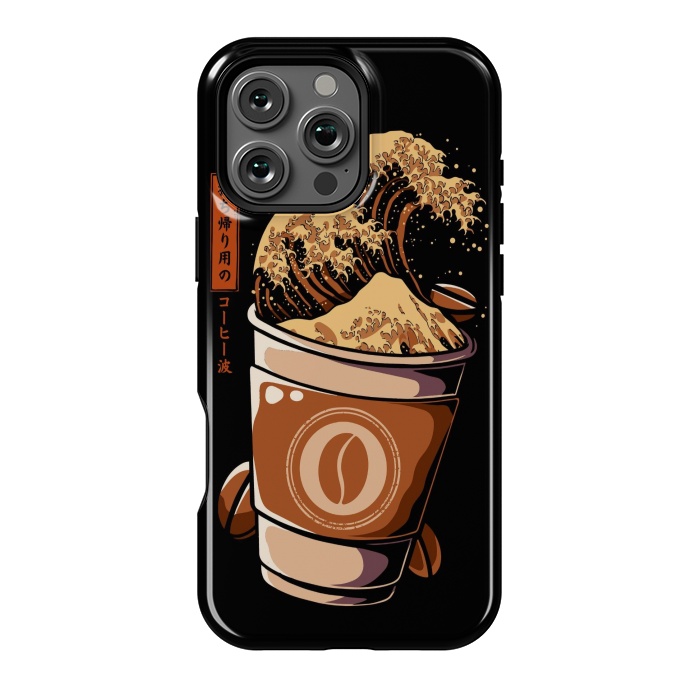 iPhone 16 Pro Max StrongFit Great Wave of Takeout Coffee by LM2Kone