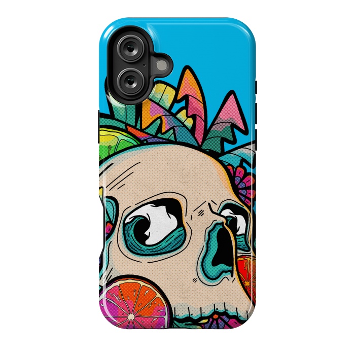 iPhone 16 Plus StrongFit Summer fruit skull by Steve Wade (Swade)