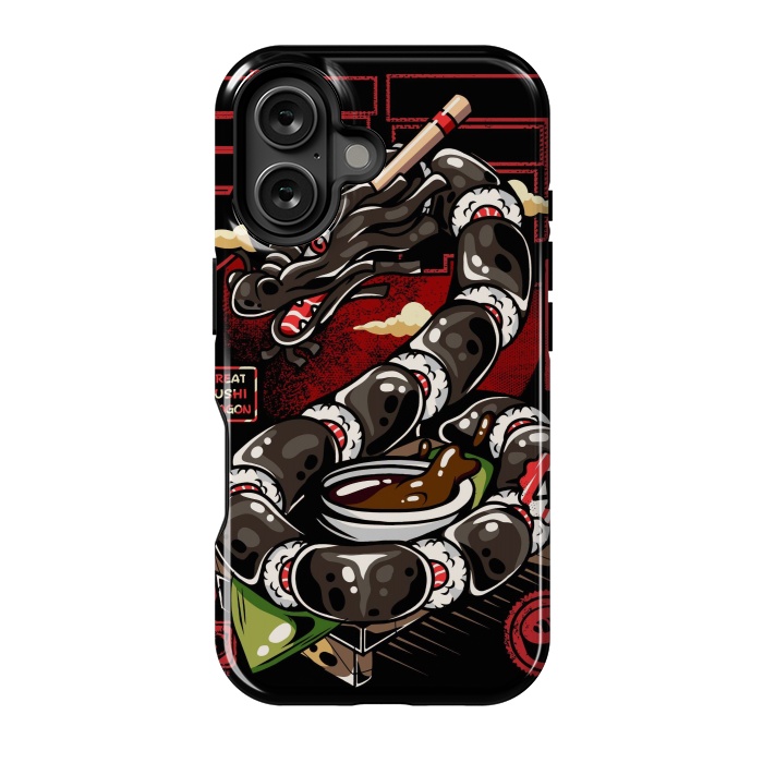 iPhone 16 StrongFit Great Sushi Dragon Japanese by LM2Kone