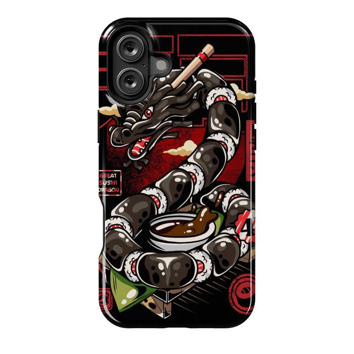 iPhone 16 Plus StrongFit Great Sushi Dragon Japanese by LM2Kone