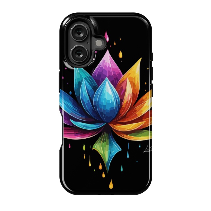 iPhone 16 StrongFit Multicolors Lotus by LM2Kone