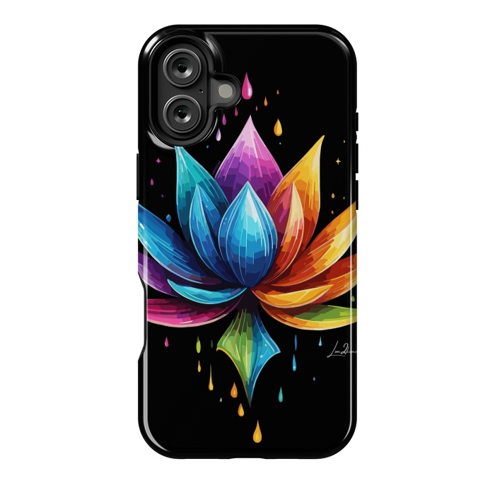 iPhone 16 Plus StrongFit Multicolors Lotus by LM2Kone