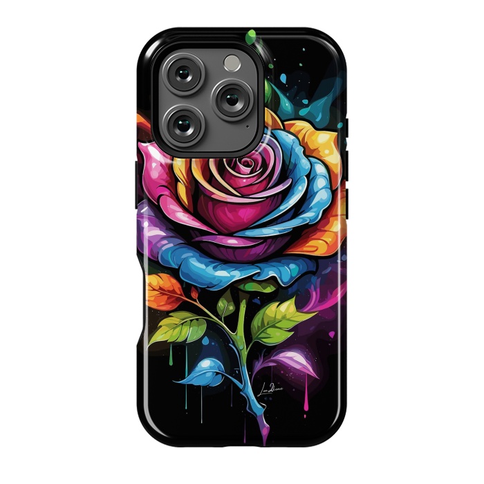 iPhone 16 Pro StrongFit Rainbow Rose by LM2Kone