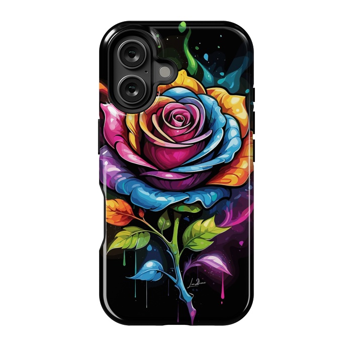 iPhone 16 StrongFit Rainbow Rose by LM2Kone