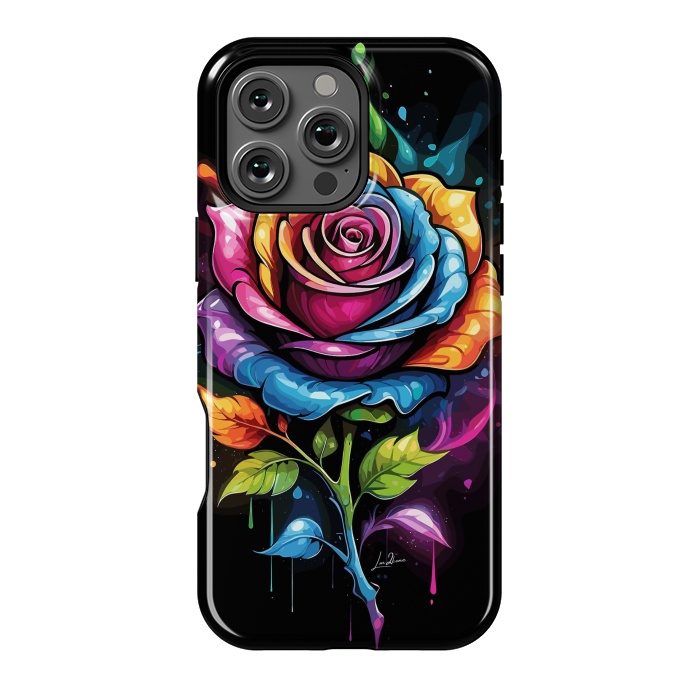 iPhone 16 Pro Max StrongFit Rainbow Rose by LM2Kone