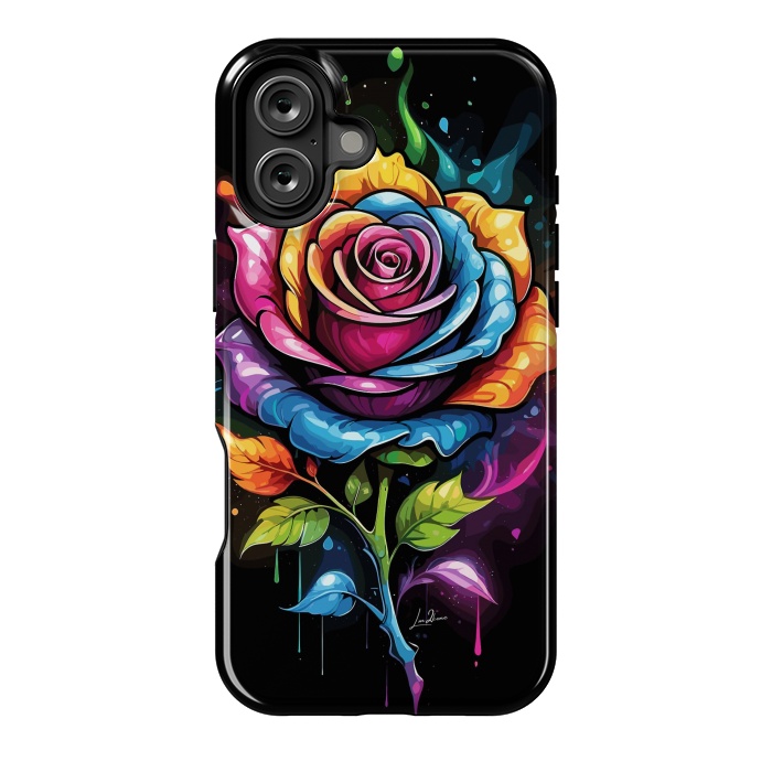 iPhone 16 Plus StrongFit Rainbow Rose by LM2Kone