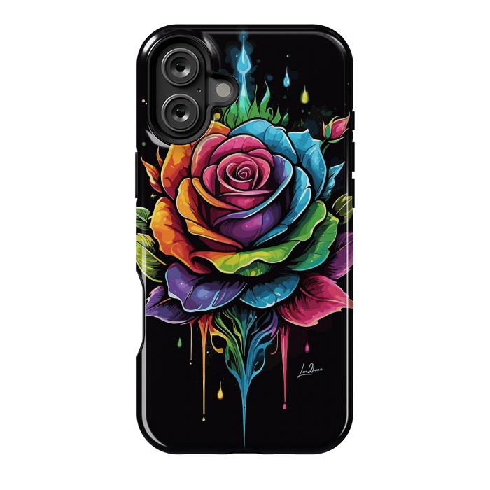 iPhone 16 Plus StrongFit Fantasy Multicolored Rose by LM2Kone