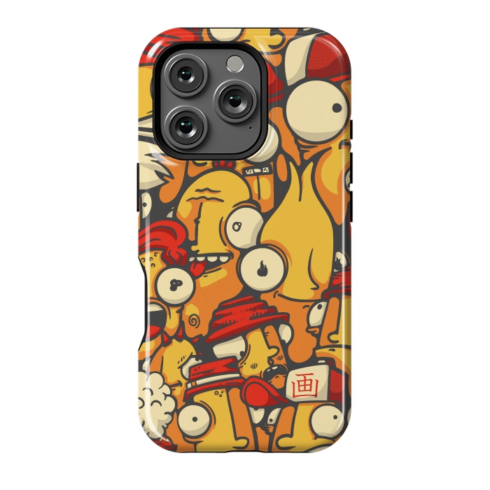 iPhone 16 Pro StrongFit yellow cartoon characters by Manuvila