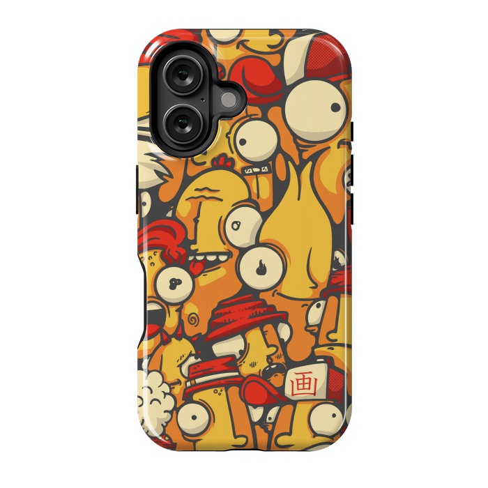 iPhone 16 StrongFit yellow cartoon characters by Manuvila