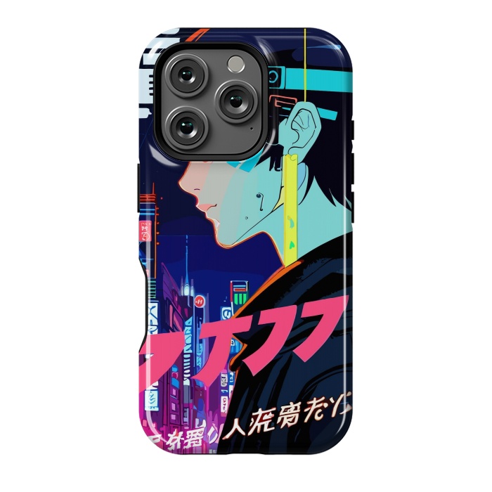 iPhone 16 Pro StrongFit Cyberpunk Manga Girl by LM2Kone