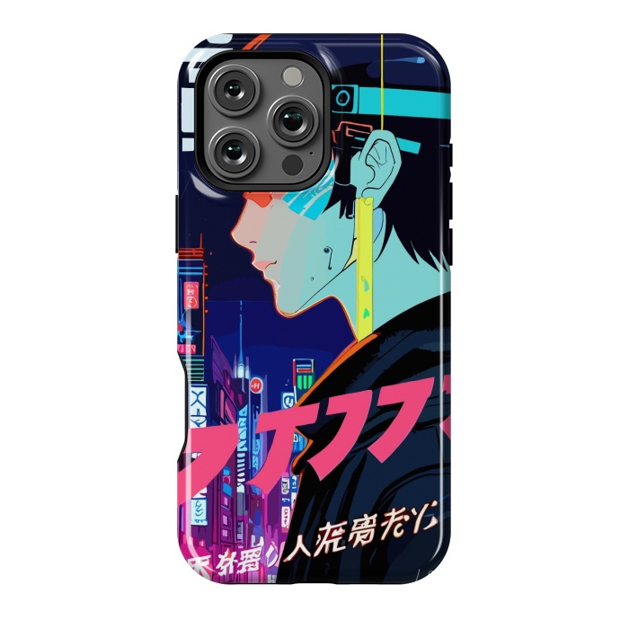 iPhone 16 Pro Max StrongFit Cyberpunk Manga Girl by LM2Kone