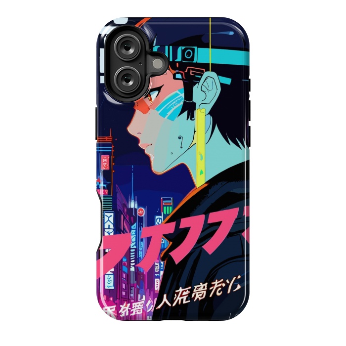 iPhone 16 Plus StrongFit Cyberpunk Manga Girl by LM2Kone