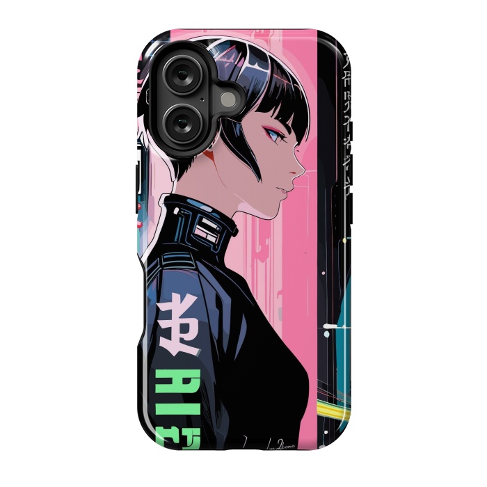 iPhone 16 StrongFit Cyberpunk Pop Girl by LM2Kone