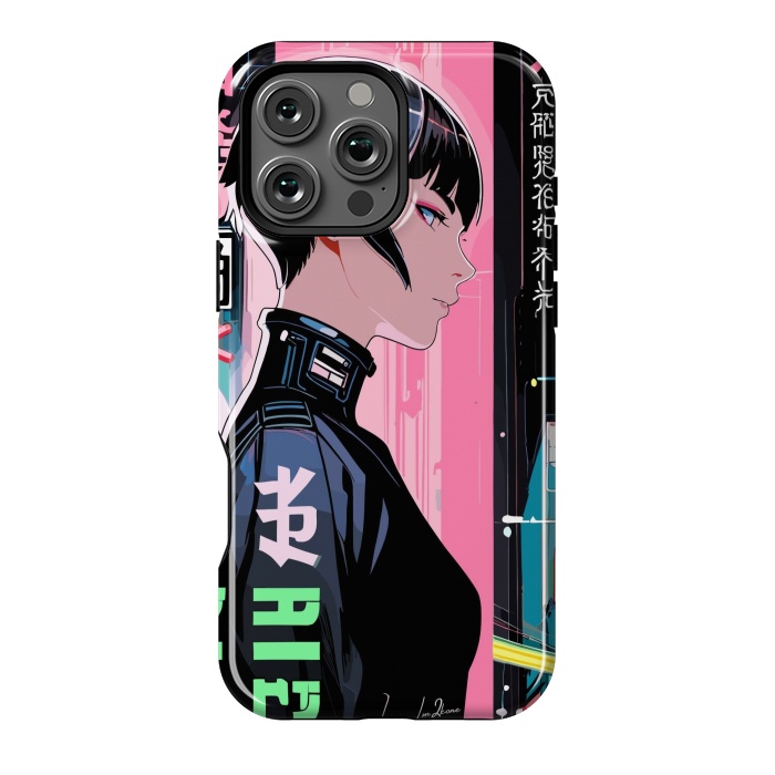 iPhone 16 Pro Max StrongFit Cyberpunk Pop Girl by LM2Kone