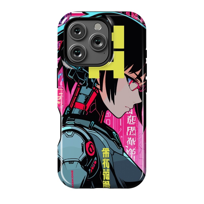 iPhone 16 Pro StrongFit Cyberpunk Cyborg Girl by LM2Kone